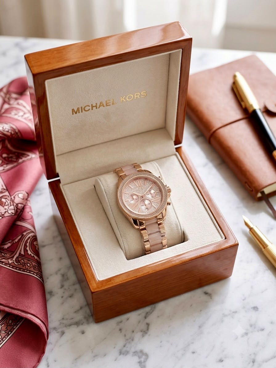 Michael Kors MK For Her Working Chronograph Watch D1 luxury women timepiece quartz stainless steel