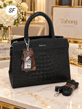 Croco Textured Designer Handbag For Office /Everyday Use