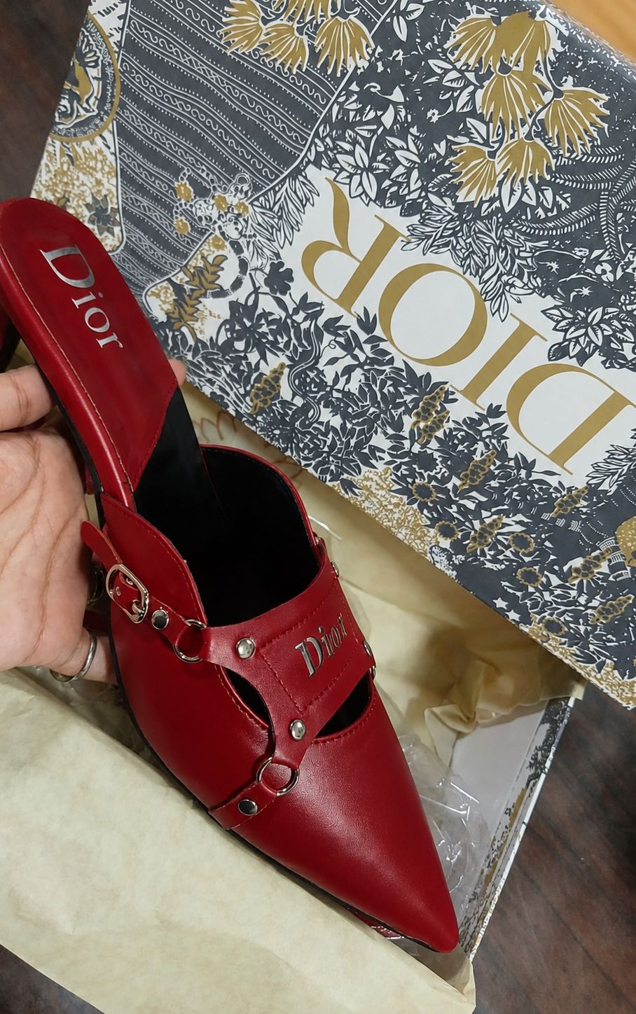 Dior Premium Quality Imported Heels Turkey Collection Brand Box Black Cherry White - PR Collection