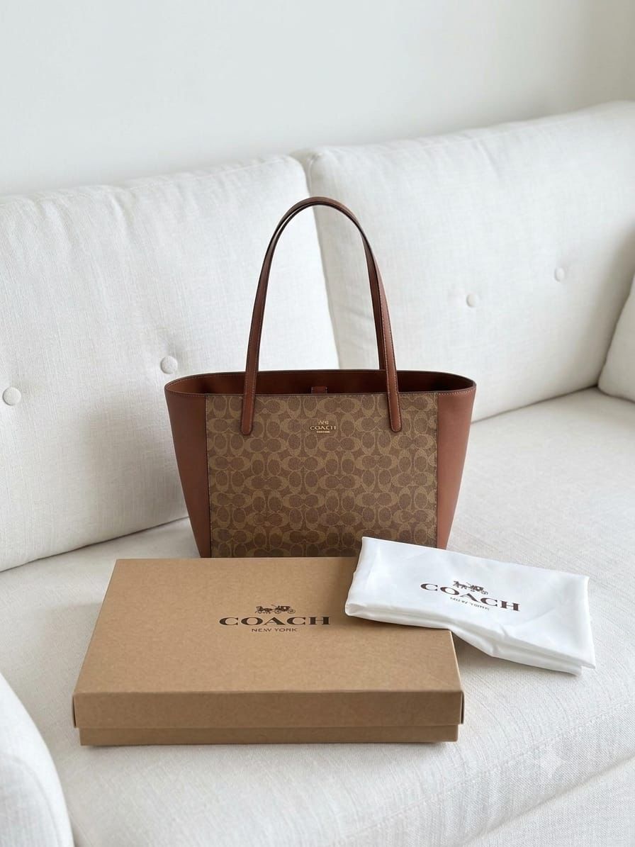 Coach Signature Print Bag Complete Branding Premium Quality India