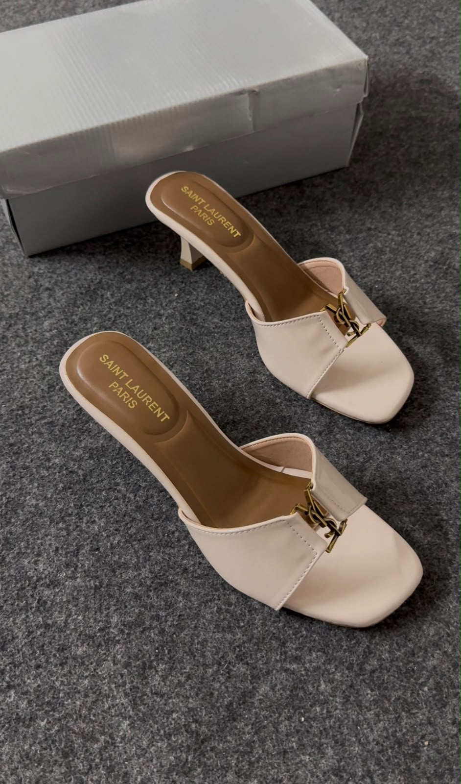 Premium Quality Heels Women Signature Fashion Heels Black Cream - PR Collection