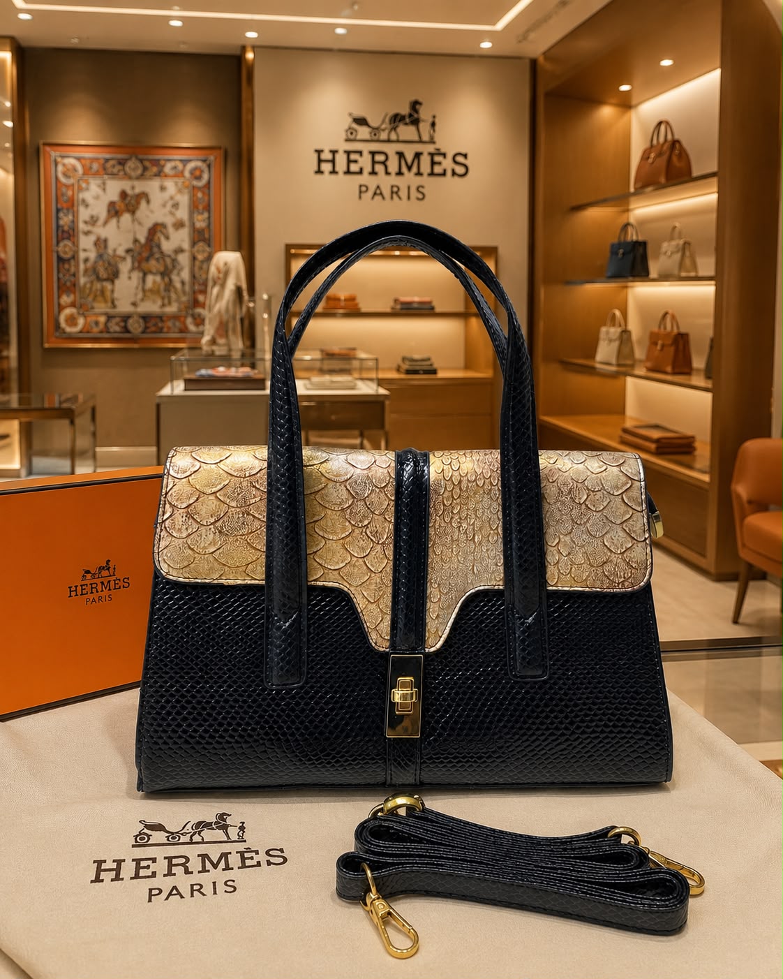 Imported Premium Croco Finish Handbag C4 Hermes Inspired Croco Women Bag India