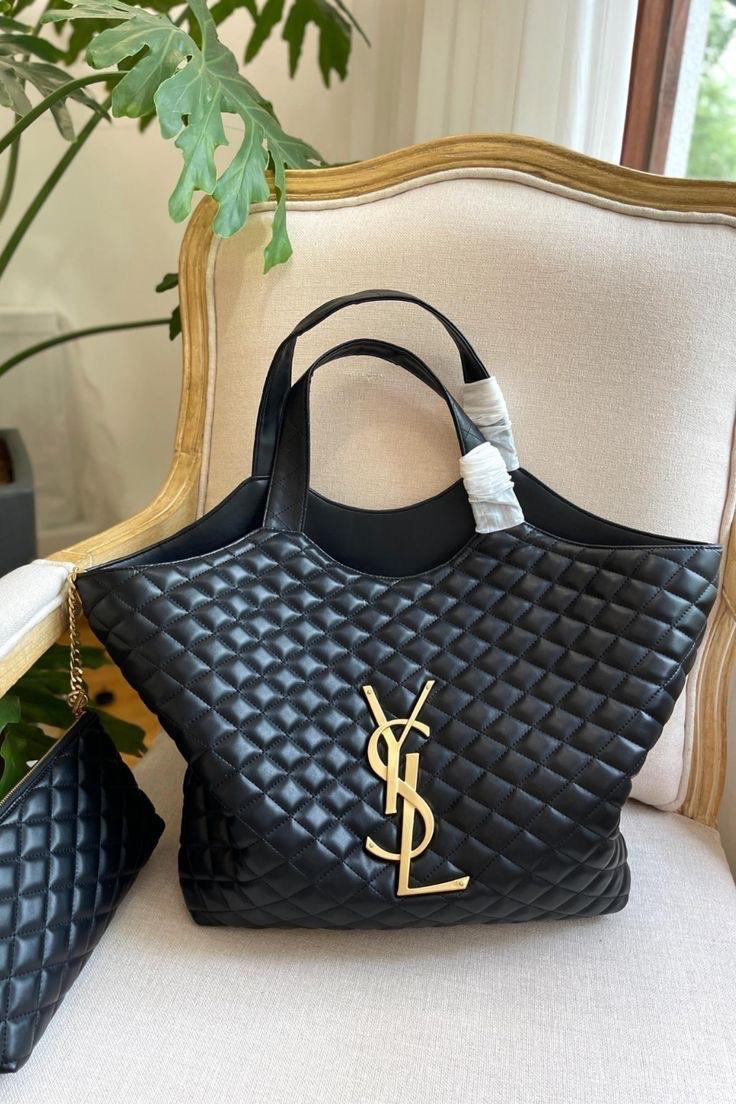 YSL Icare Bag Detail View Quilted Pattern Luxury Branded India