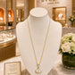 Premium Gold Finish Pendant Necklace Mother of Pearl Inspired Jewellery - PR Collection