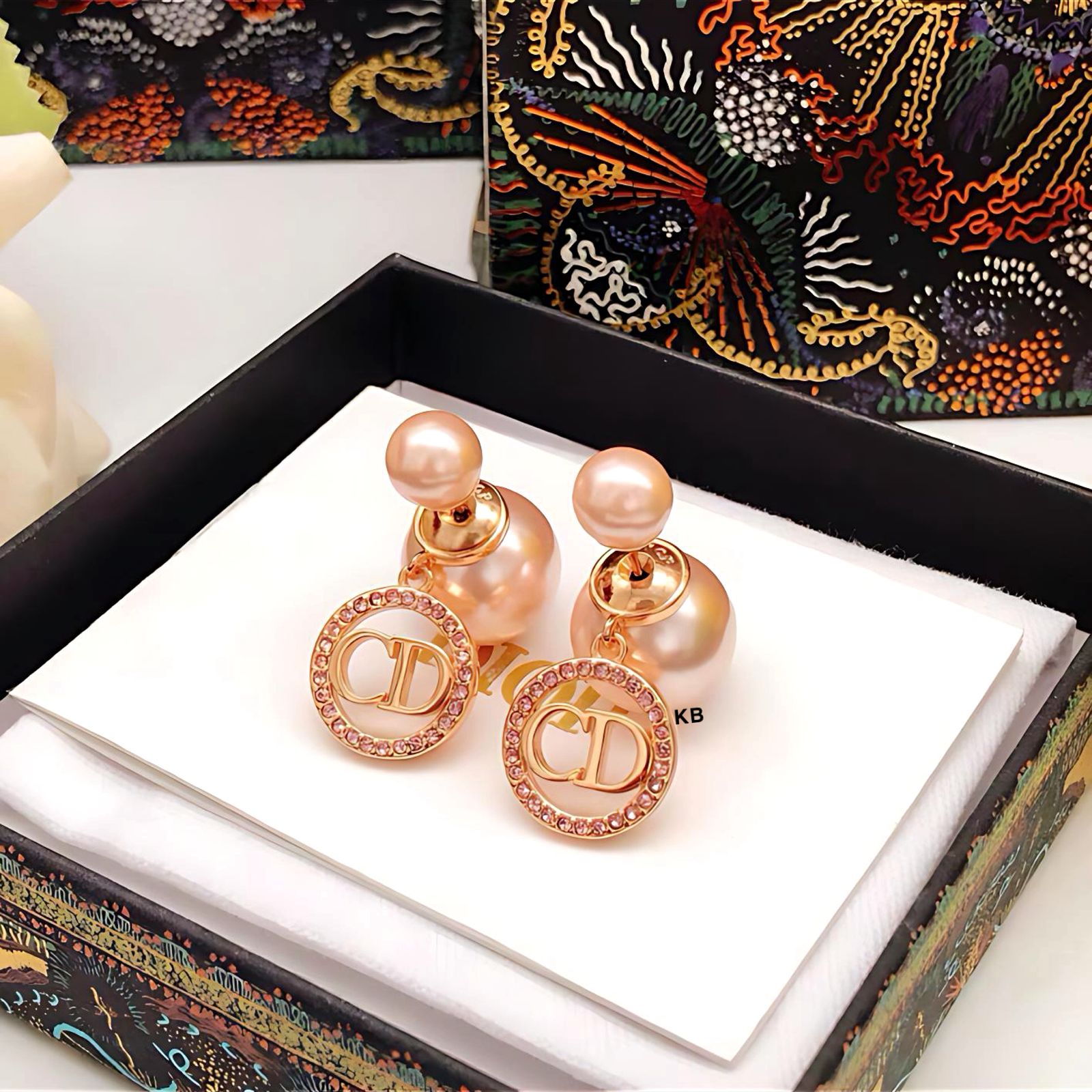 Dior Tribales Pink Earring Rose Gold Metal Luxury Branded India
