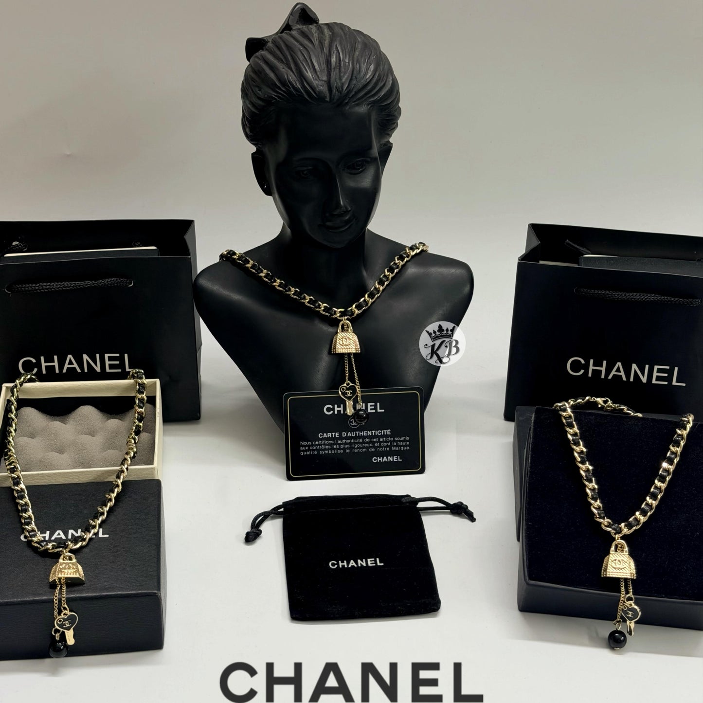 Chanel CC Lock Key Chain Necklace Statement Jewellery Brand Box - PR Collection