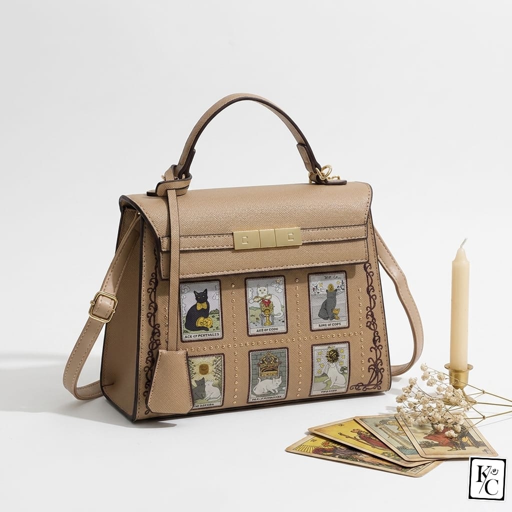 Women Kelly Handbag Brown Large Capacity Printed Crossbody Shoulder Bag India