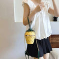 Women's strawberry lemon print shoulder bag yellow, premium quality