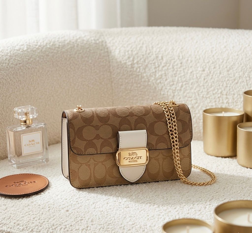 Coach Tabby Signature Canvas Bag Brown With Coach Box Dust Bag