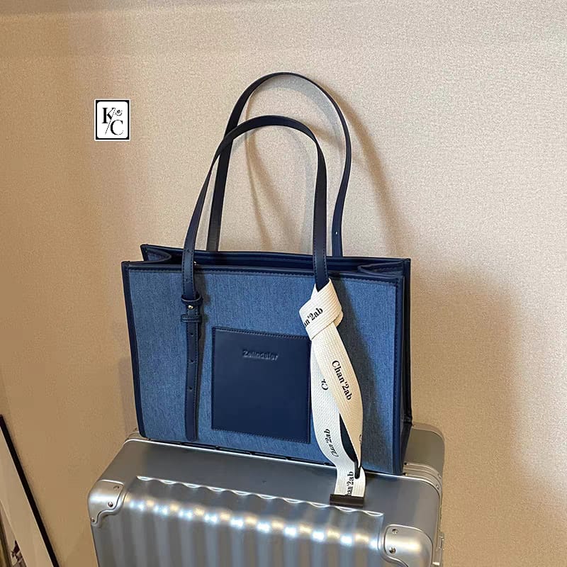 Denim Standard Icon Shoulder Tote Bag