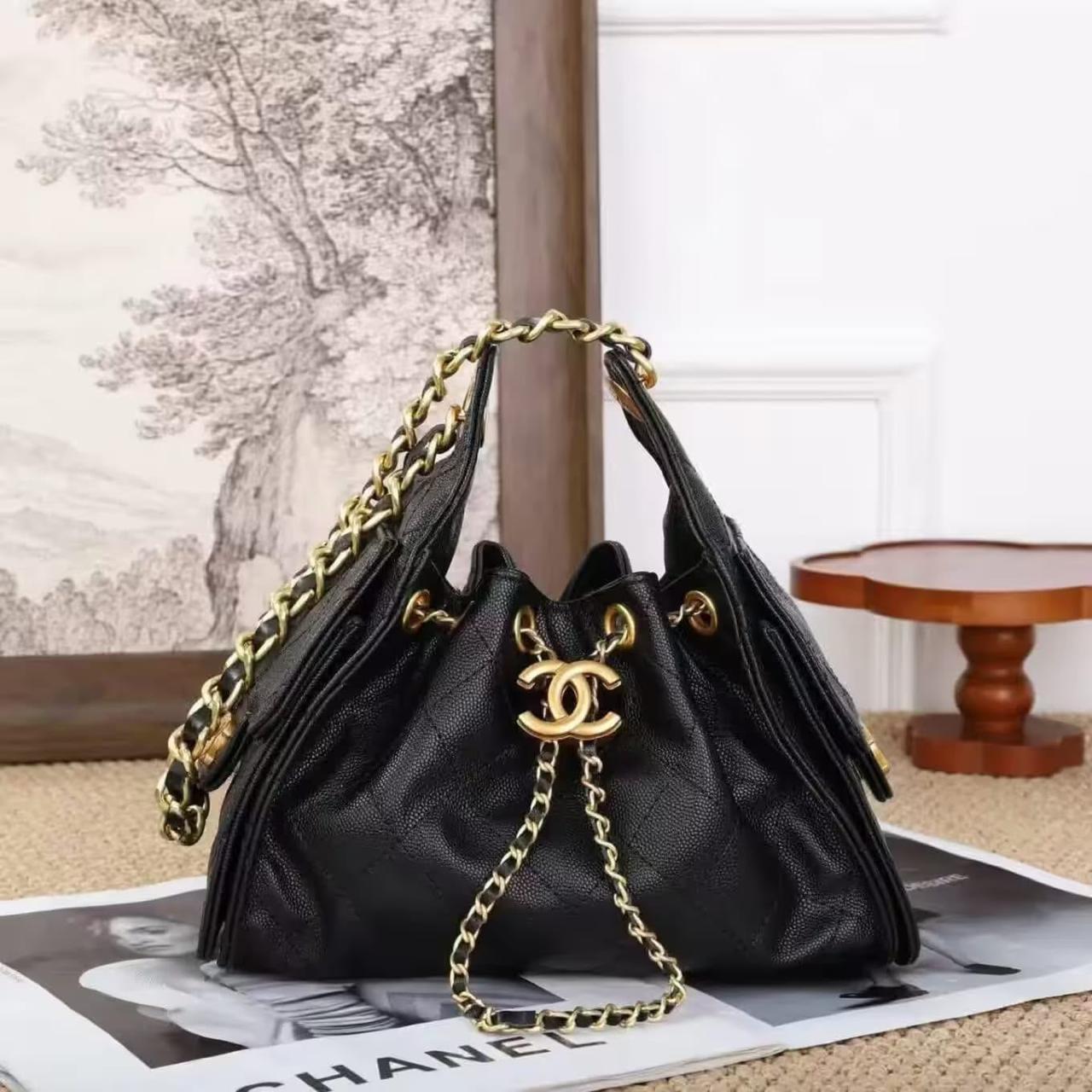 Women Premium Mini Hobo Bag Black 22cm With Box Luxury Party Festive Handbag India