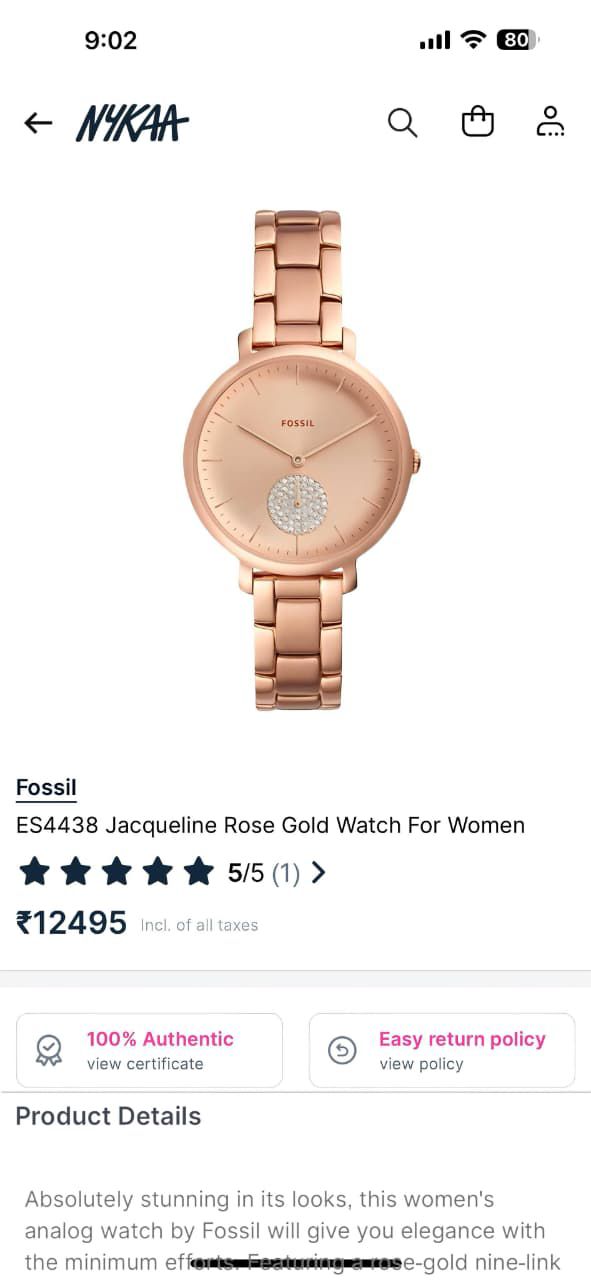 Women Rose Gold watch