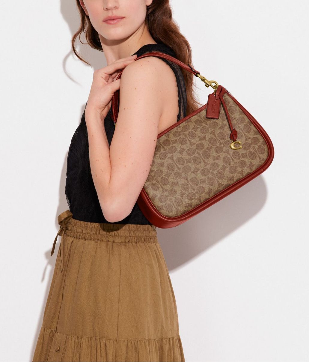Coach Cary Bag Brown Structured Leather 12A Quality Women India