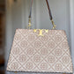 Tory Burch Monogram Structured Bag Beige Luxury Designer Women India