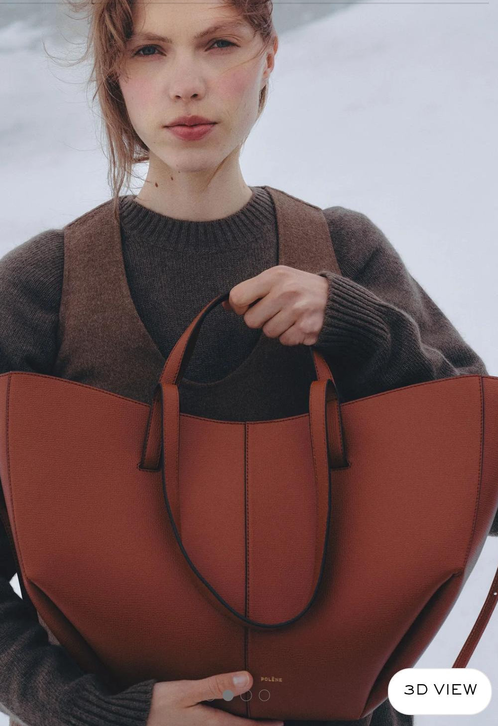 Polene Grained Leather Tote Bag - PR Collection