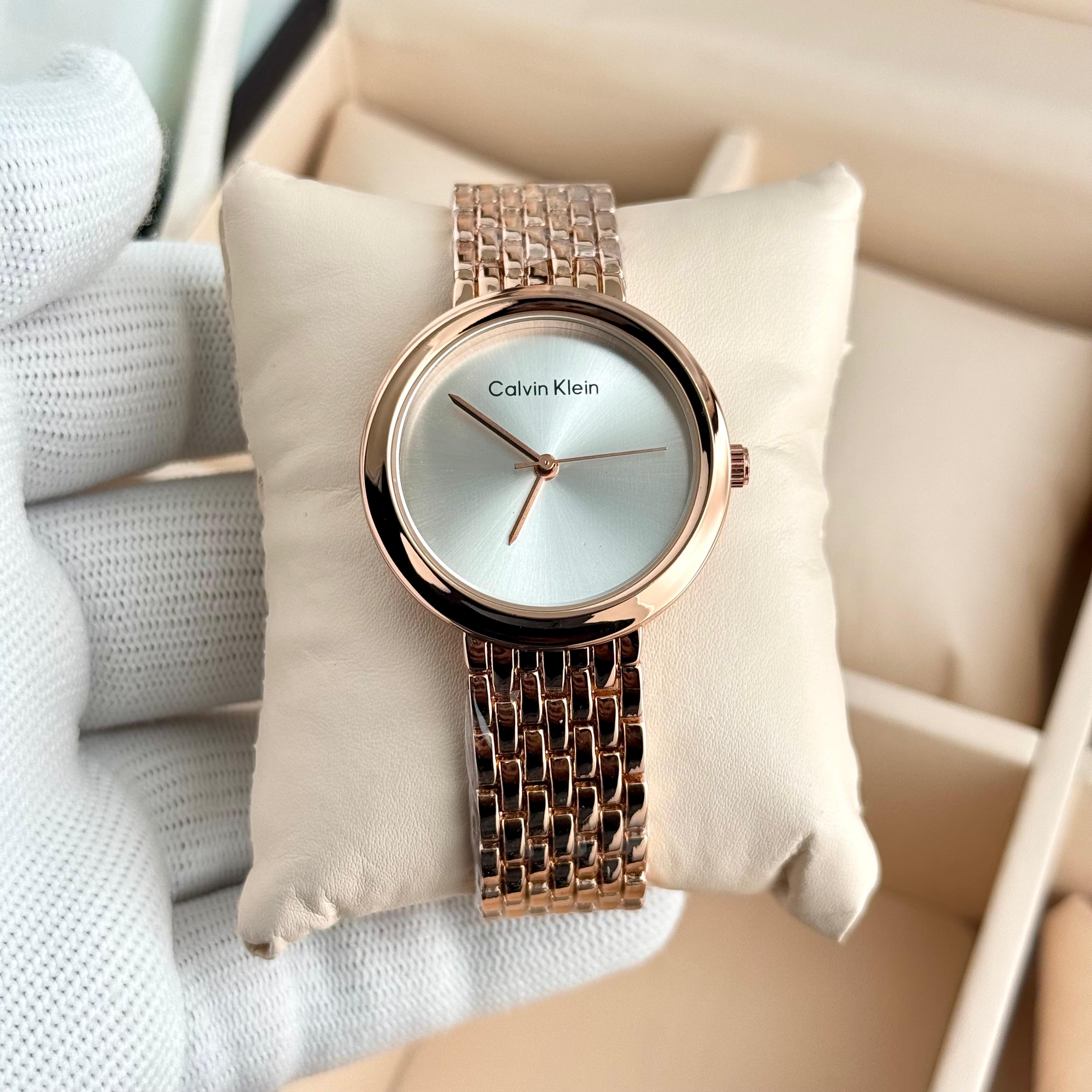 Calvin Klein CK twisted bezel ladies watch D17 premium quartz stainless steel women India