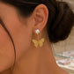 Dior Butterfly Pearl Earrings Elegant Gold Finish Jewellery - PR Collection