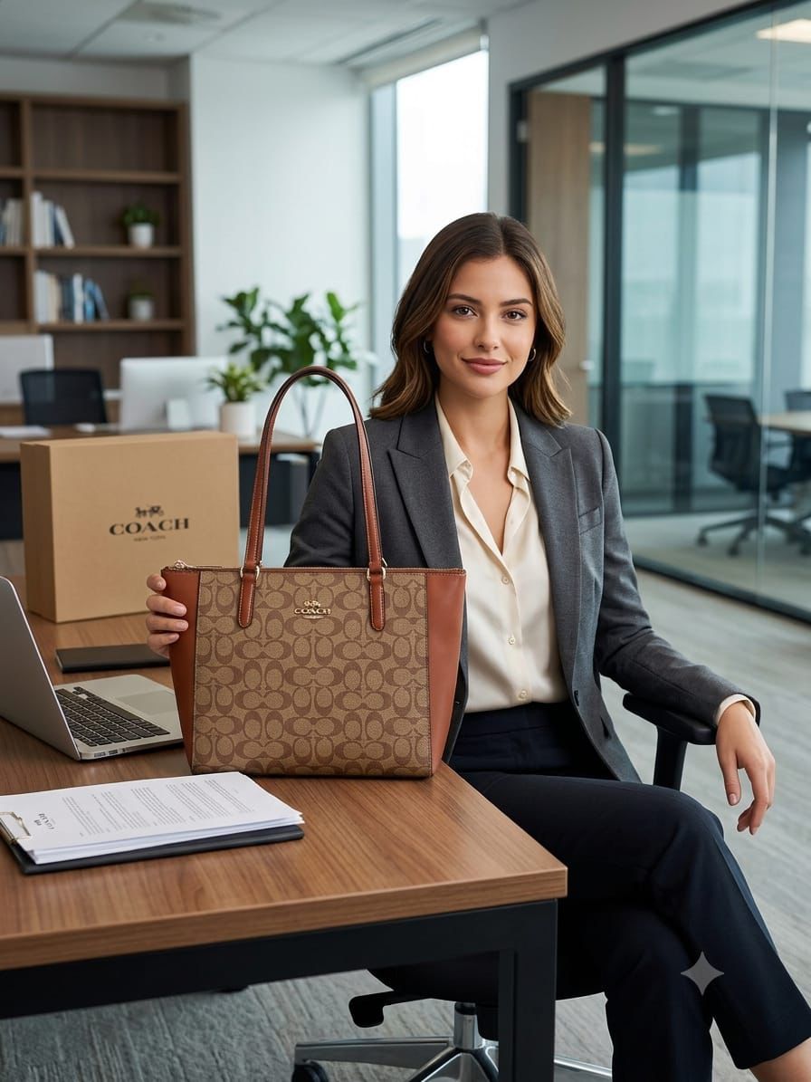 Coach Signature Tote Bag Interior View Spacious Women India