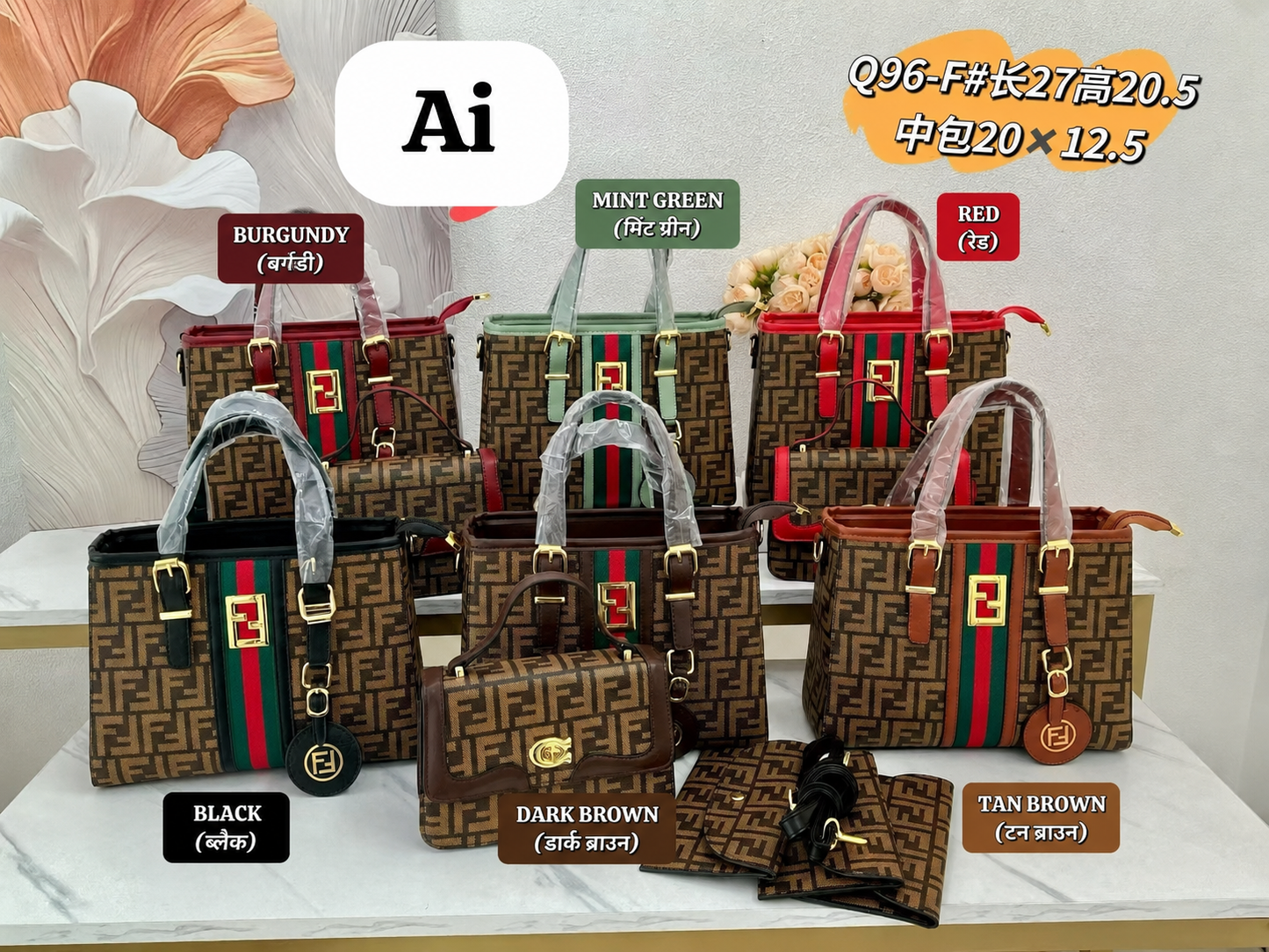 Imported High Quality Three Piece Combo Bag Set - PR Collection