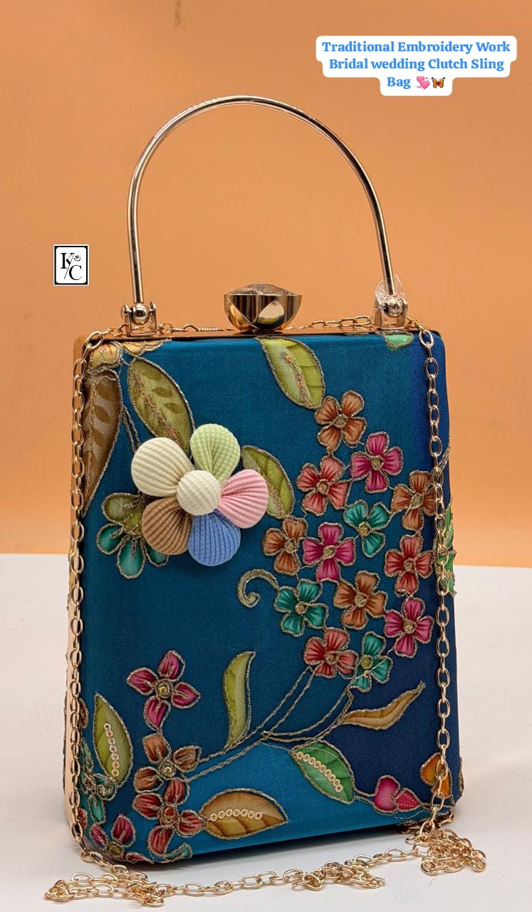 Indian Bridal Wedding Bucket Clutch Sling Bag - PR Collection