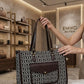 Jacquard Plush Tote Bag with Matching Pouch - PR Collection