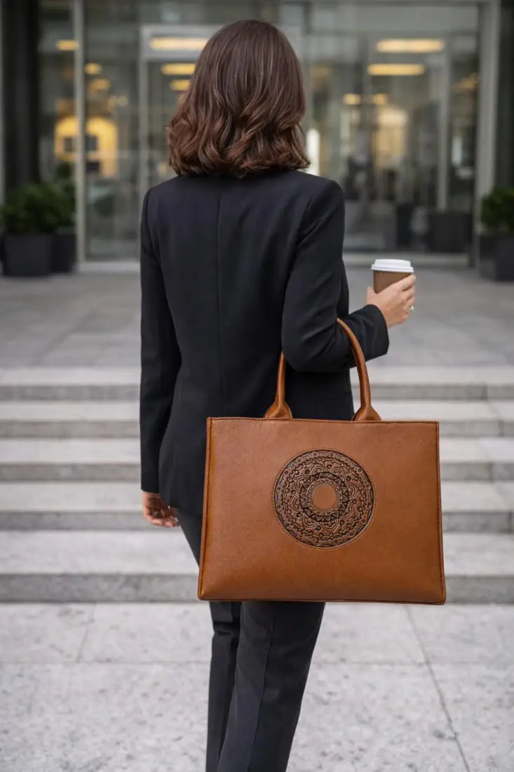 Black Structured Tote Bag Stylish Shoulder Carry Bag for Women - PR Collection