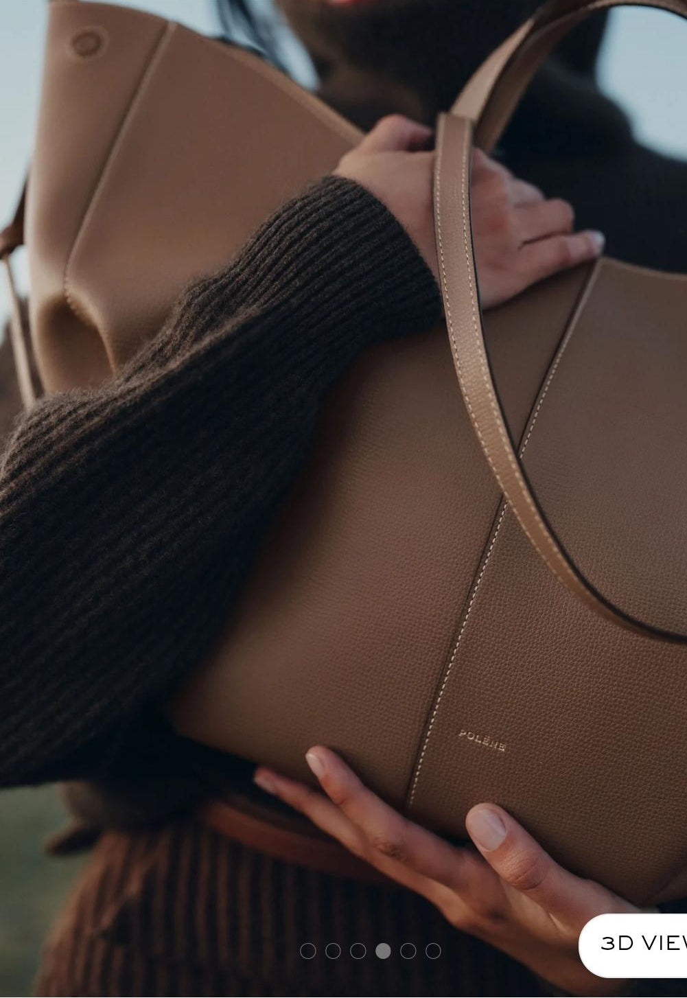 Polene Grained Leather Tote Bag - PR Collection
