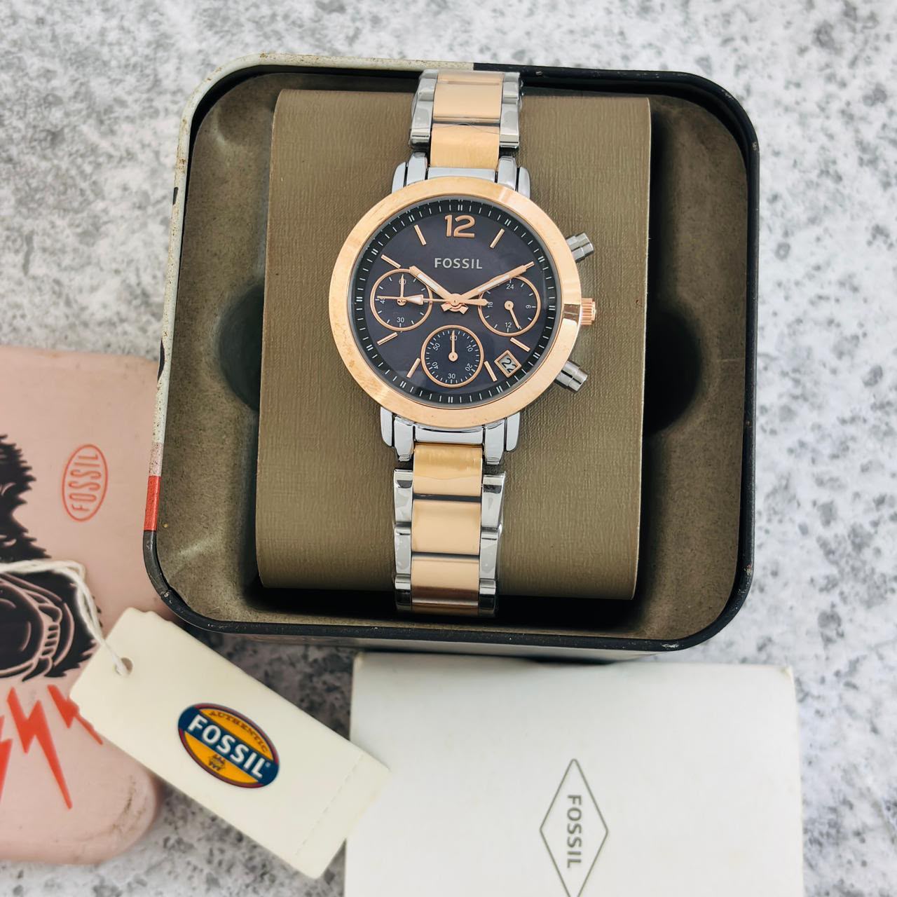 Fossil Butterfly Lock Chain Ladies Watch - PR Collection