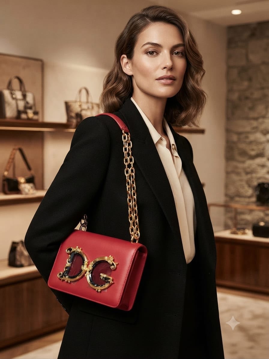 Women Premium Luxury Sling Bag Red DG Style With Box Dust Cover 22x14 cm Crossbody India