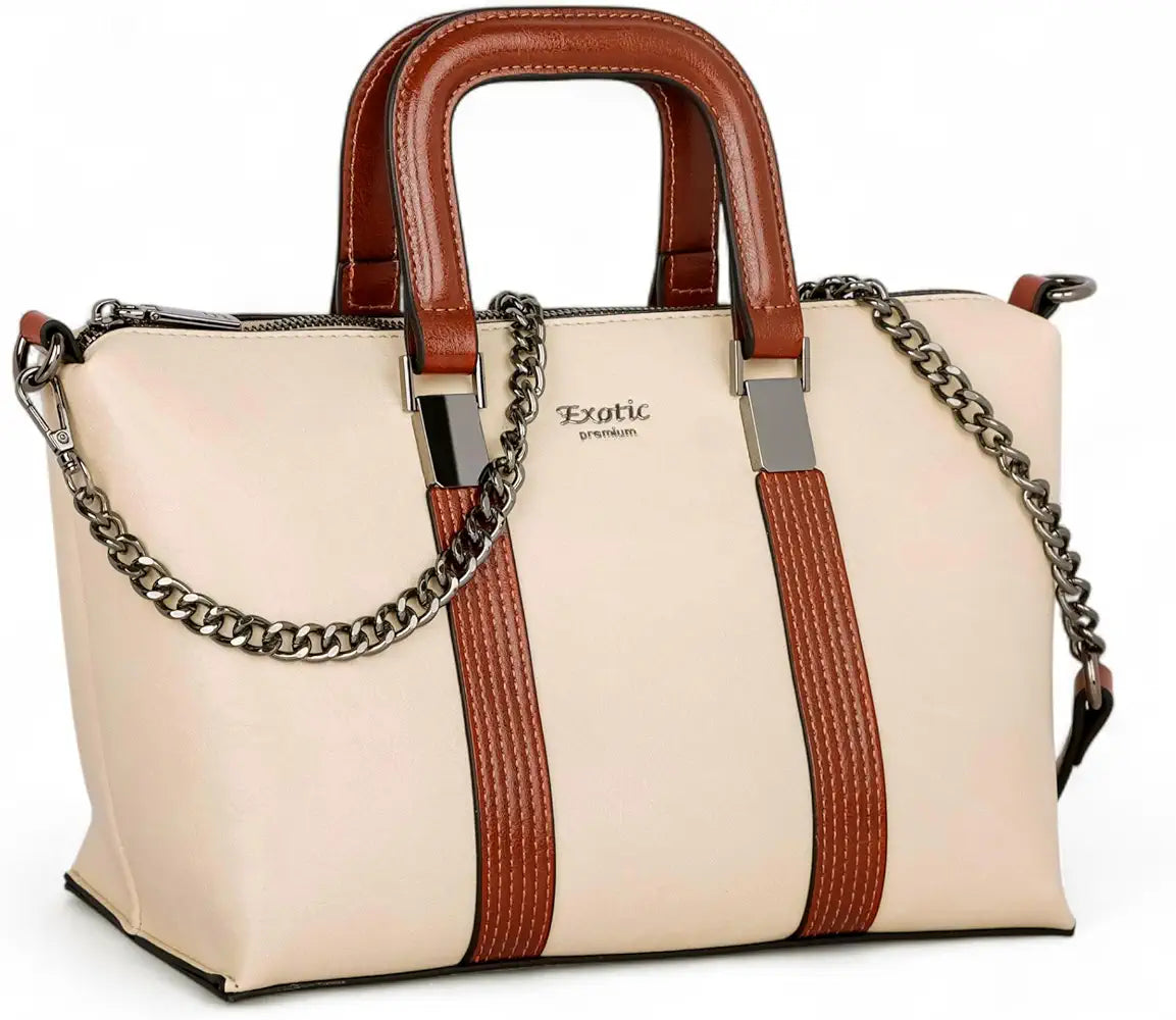 EXOTIC Solid Pattern Elegance Hand Bag For Women | Chain Handle | Shopping Bag | Occasional Bag | Perfect for Gift