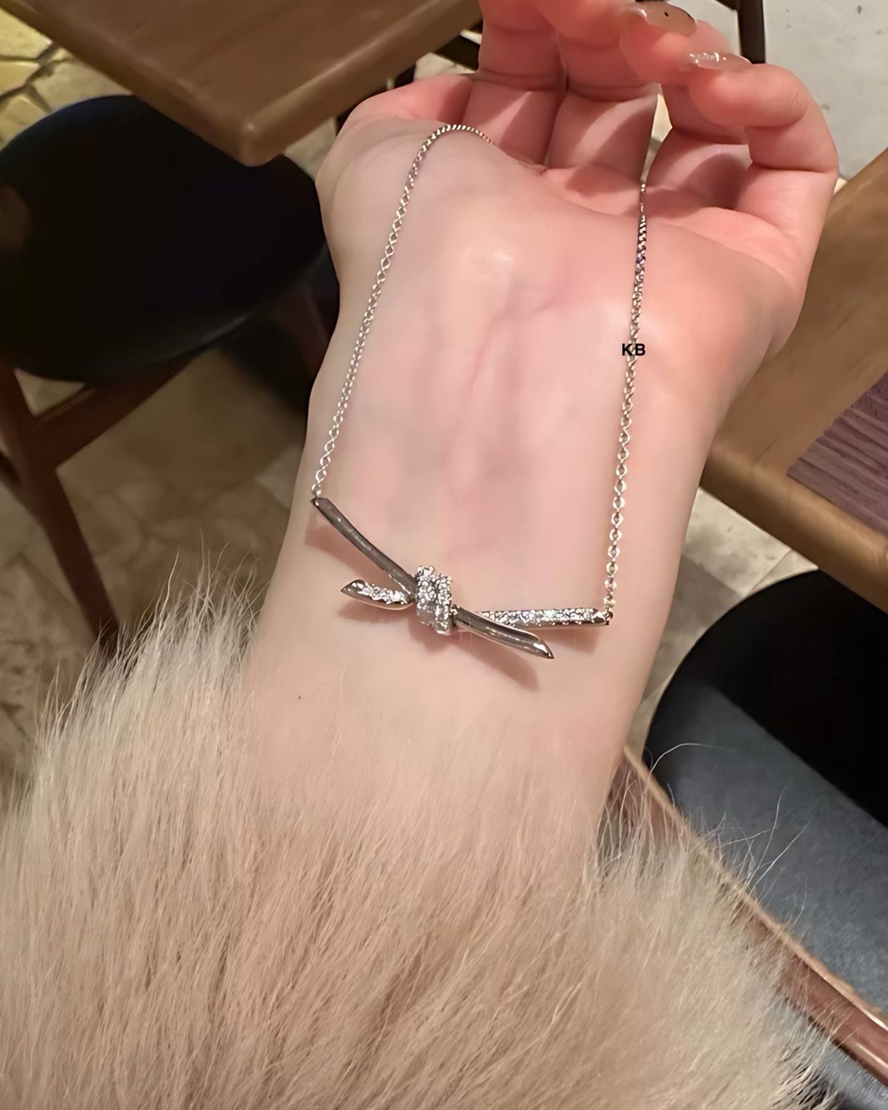 Knot Silver Diamond Pendant