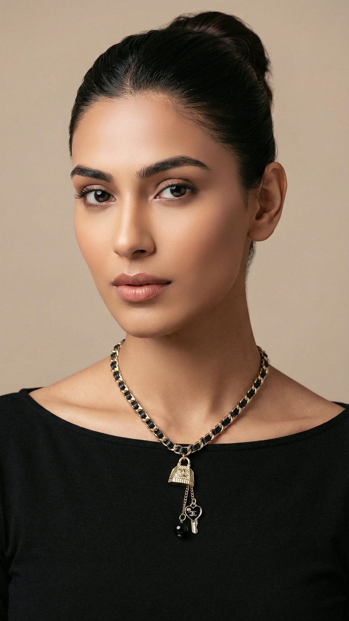 Chanel CC Lock Key Chain Necklace Statement Jewellery Brand Box - PR Collection