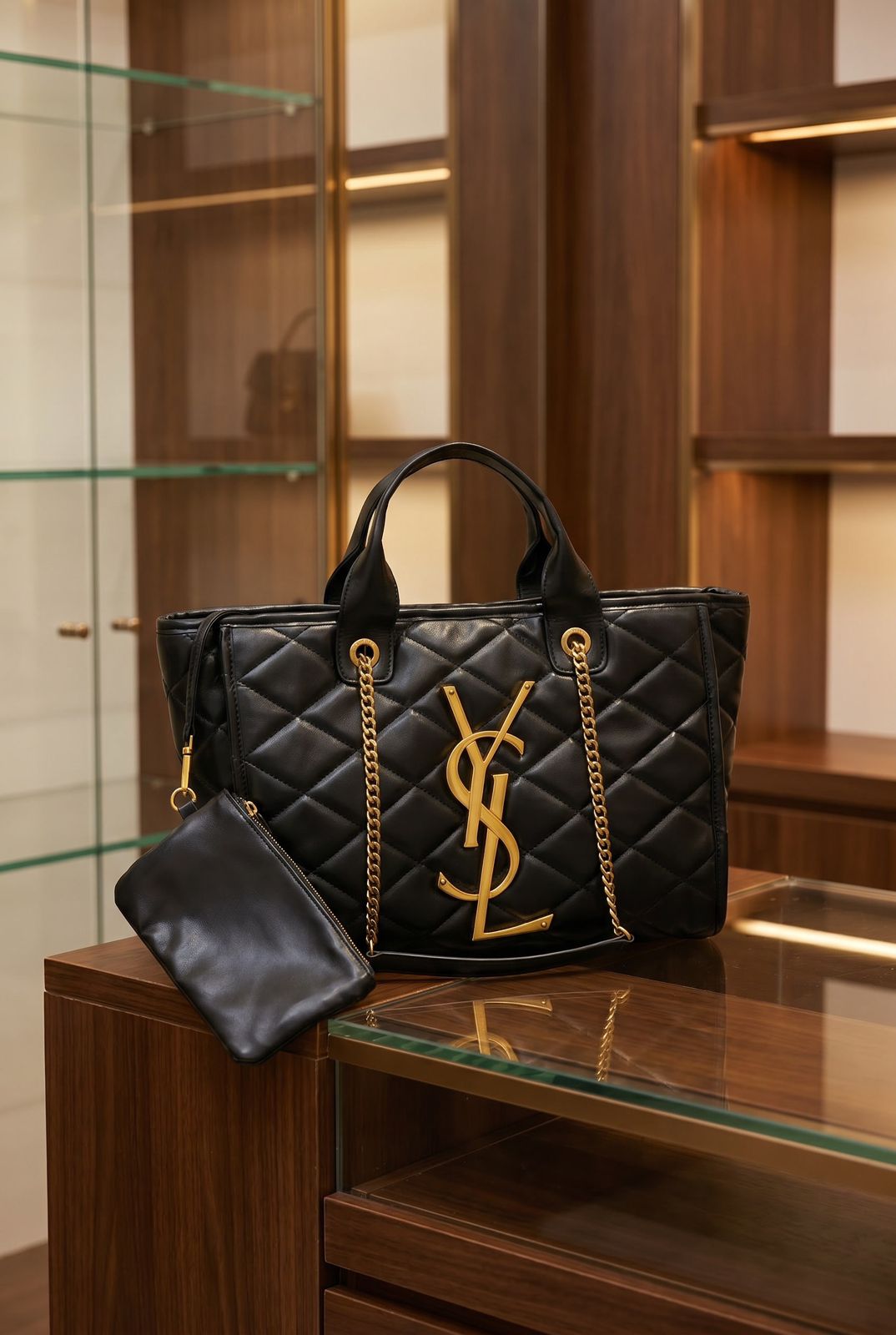 YSL Logo Medium Tote Bag Dust Cover Bills Invoice Full Branding India