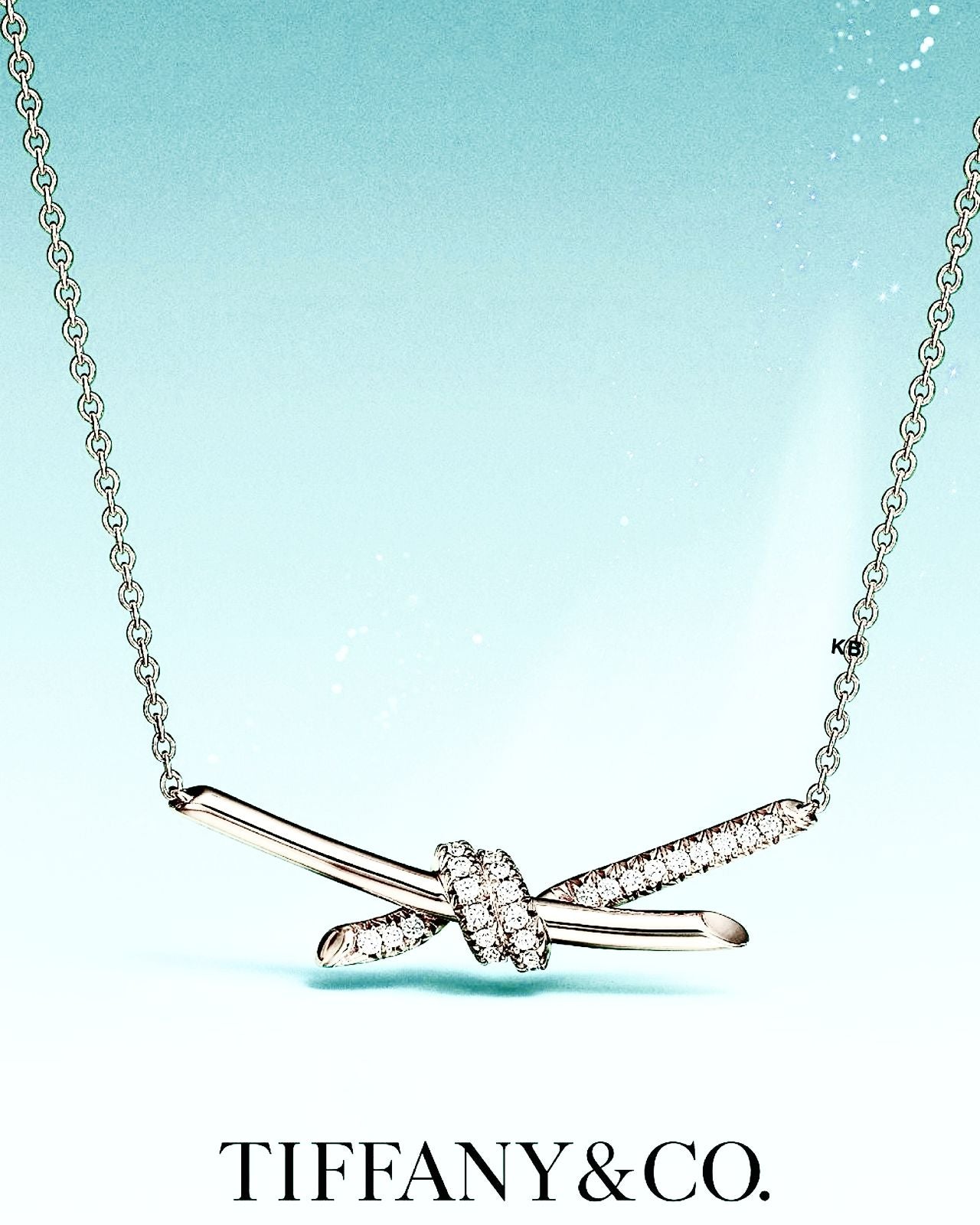 Knot Silver Diamond Pendant