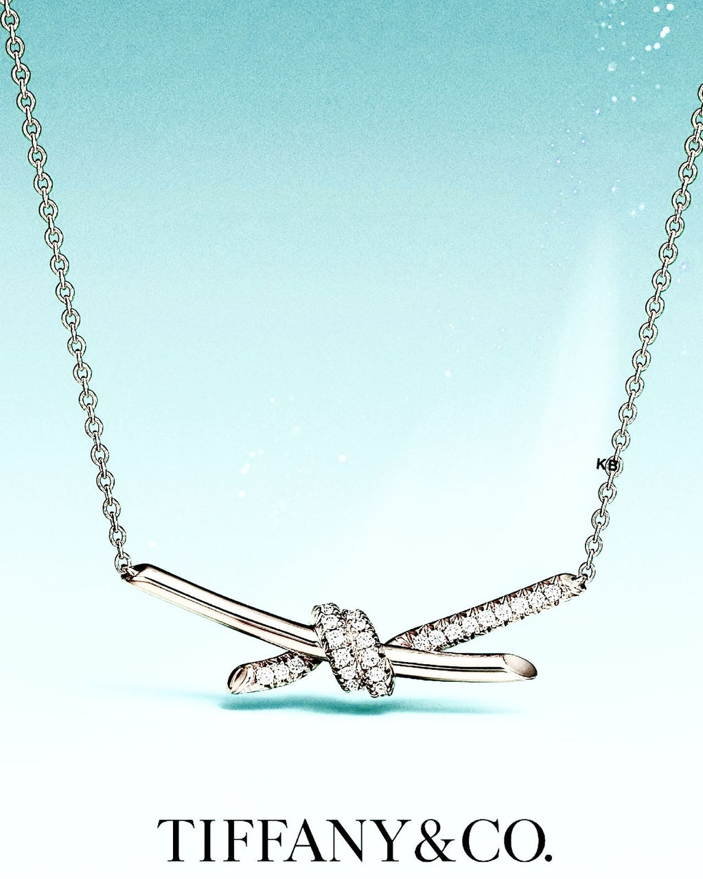 Tiffany Knot Pendant With Silver Diamond