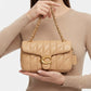 Women Puffy Quilted Shoulder Bag Beige 28cm Gold Hardware With Box Luxury Handbag
