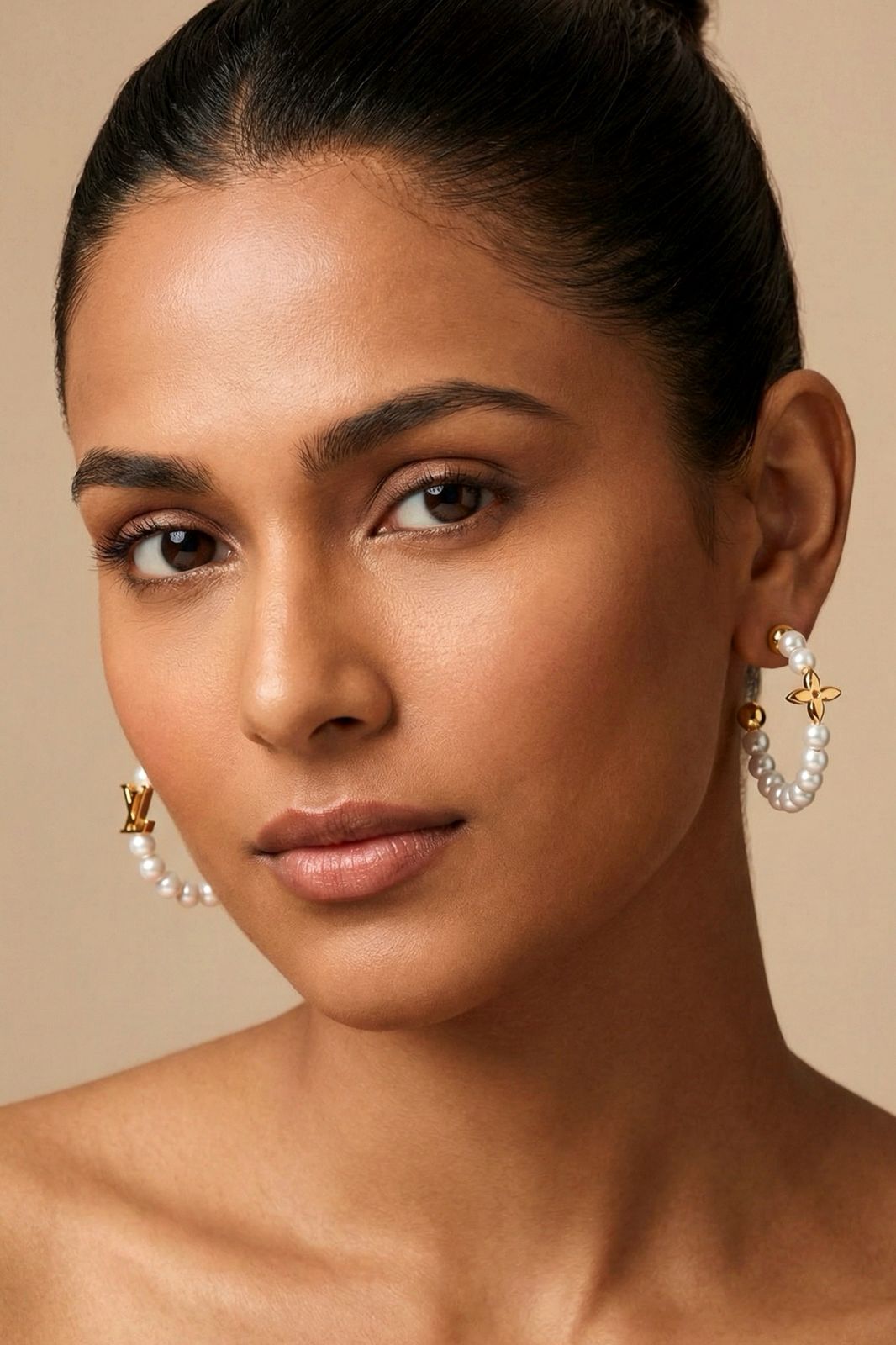 Louis Vuitton LV Pearl Earrings White Gold Finish Luxury Jewellery - PR Collection