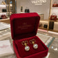 Pearl Drop Earrings With V Detail