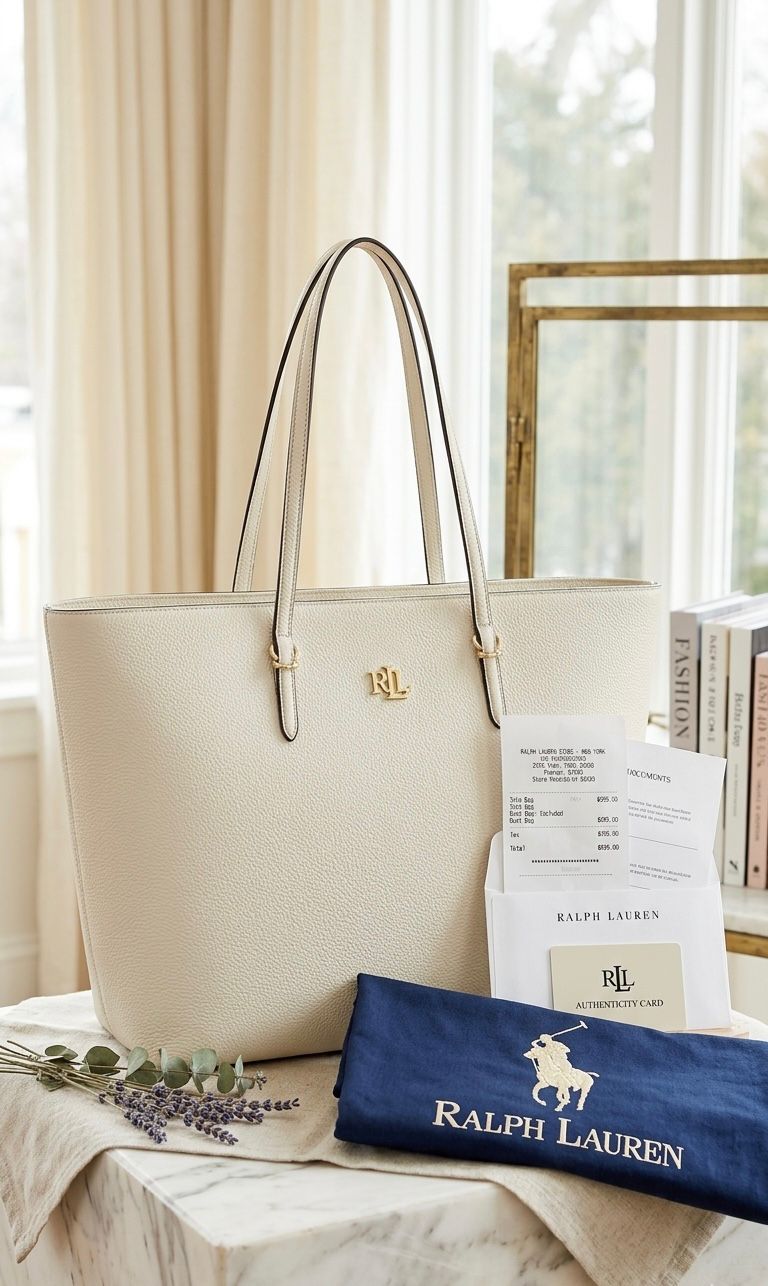 Ralph Lauren Large Leather Tote Bag - PR Collection