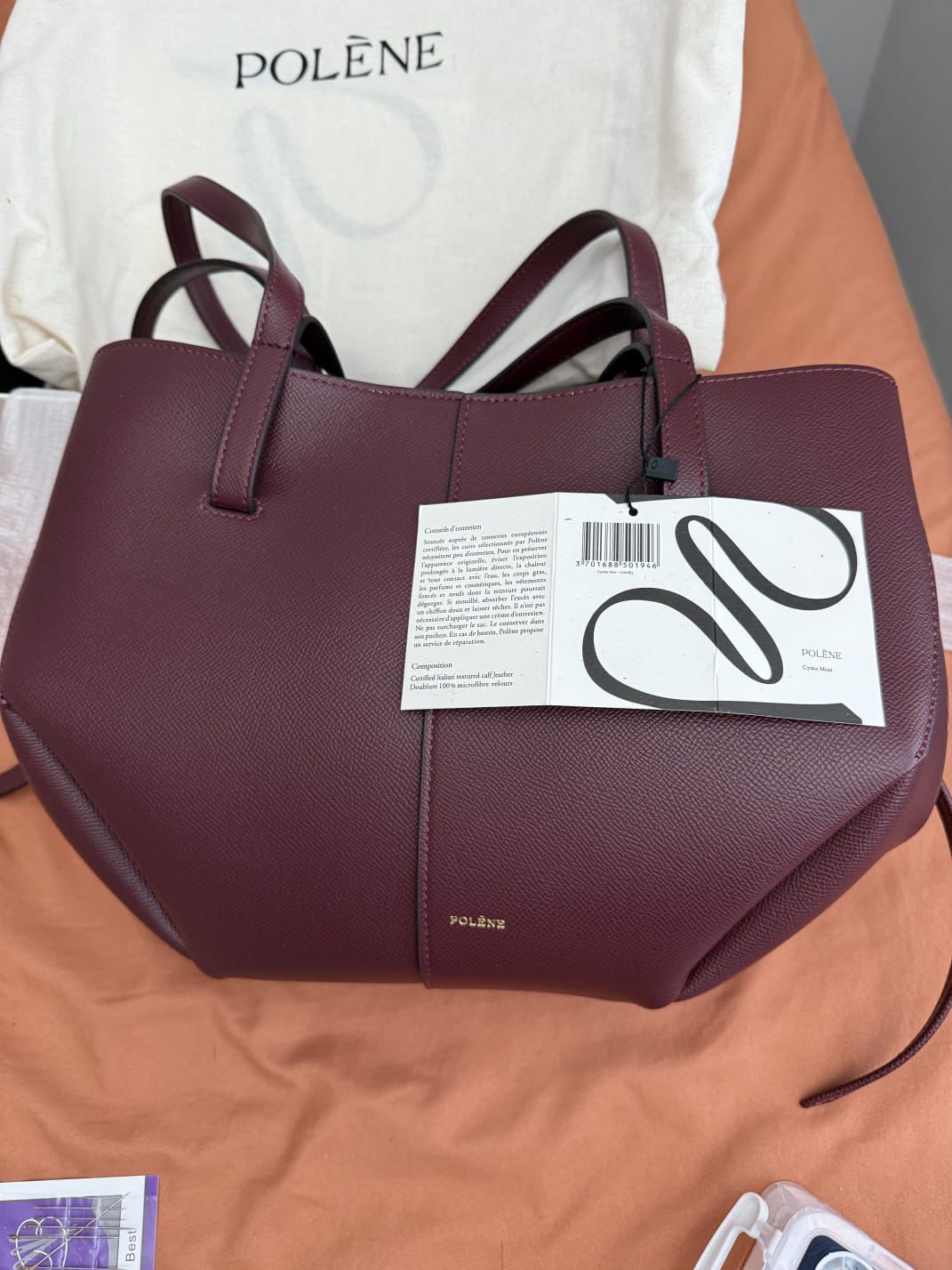 Polene Grained Leather Tote Bag - PR Collection