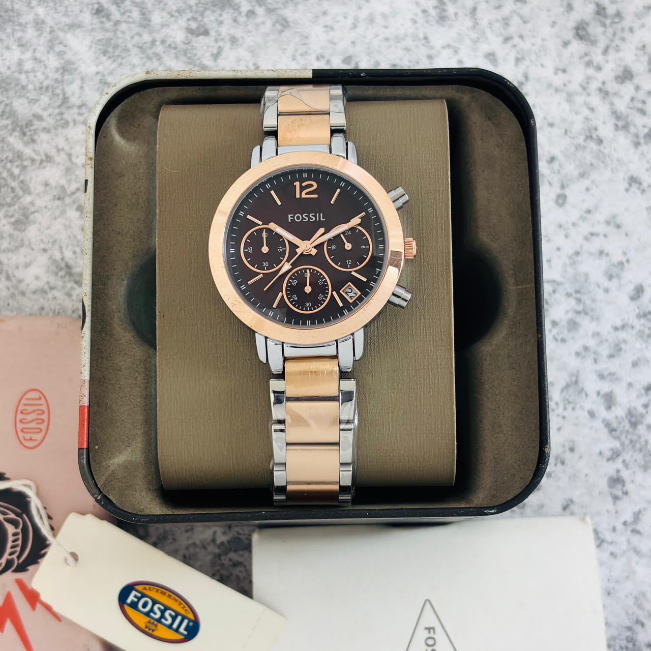 Fossil Butterfly Lock Chain Ladies Watch - PR Collection