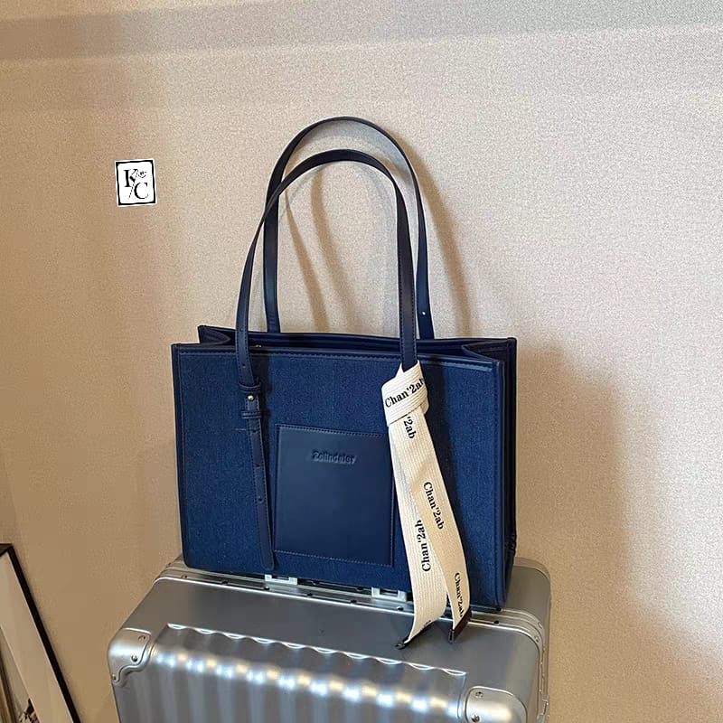 Denim Standard Icon Shoulder Tote Bag
